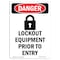 Signmission OSHA Danger Sign, Lockout Equipment, 5in X 3.5in Decal, 10PK, 3.5" W, 5" L, Portrait, PK10 OS-DS-D-35-V-2220-10PK - alternate 1